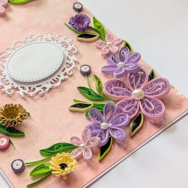 PXL_20260913_095504946 Purple Quilled Flowers Corner Greeting Card