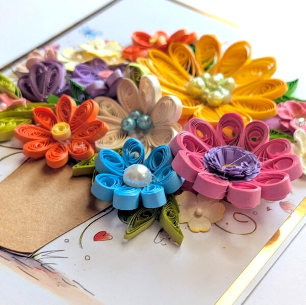PXL_20260913_102703593 Multicolored Quilled flowers greeting card