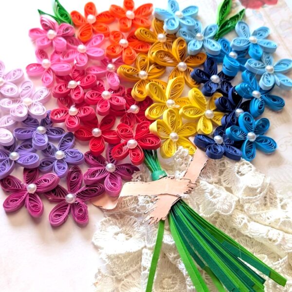 PXL_20260913_102742197 A4 size Quilled Multicolor Flowers Greeting Card