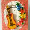 Guitar and Quilled Flowers Greeting Card image