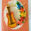 Guitar and Quilled Flowers Greeting Card image