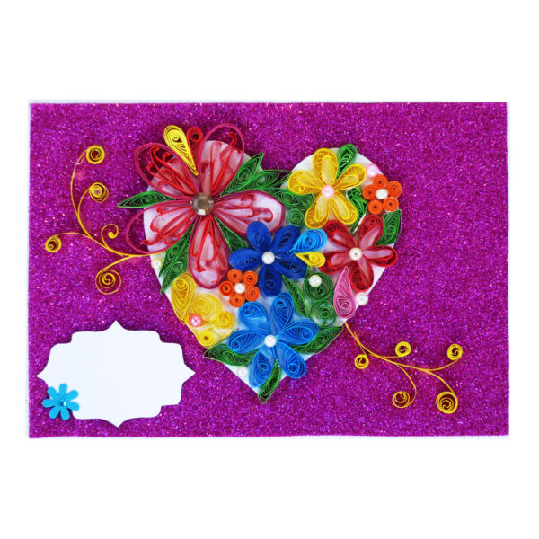 Evergreen Colorful Heart Greeting Card On Sparkling Base image