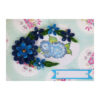 Sparkling Quilled Blue Flowers in Circle Greeting Card image