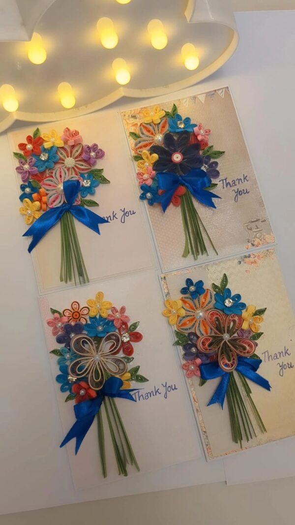 Quilled Thank you cards - Pack of 4