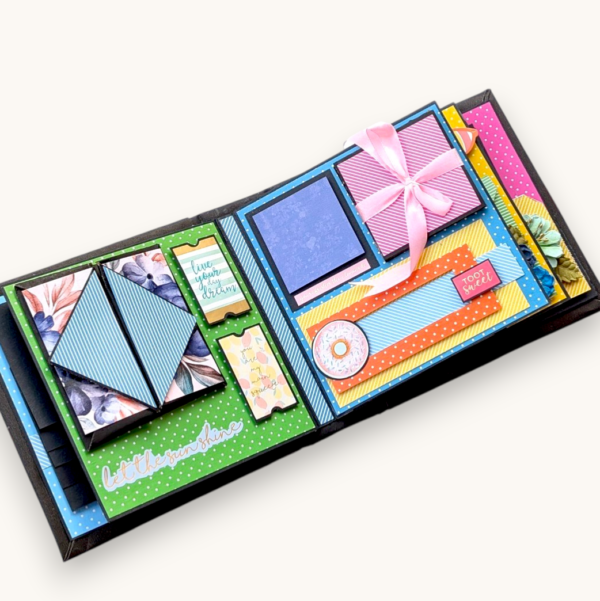 Handmade Birthday colorful quote scrapbook