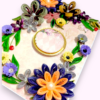 handmade-card-Photoroom-1-1 Violet Quilled Flowers Corner Greeting Card