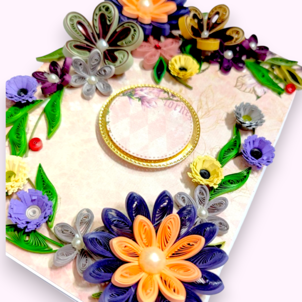 handmade-card-Photoroom-1-1 Violet Quilled Flowers Corner Greeting Card