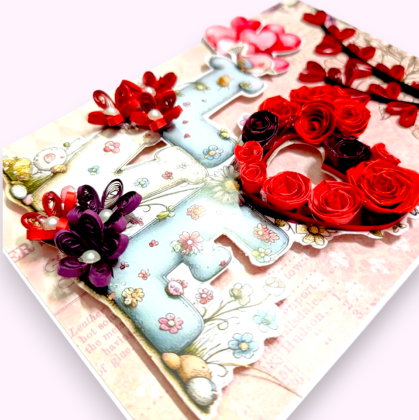 Cute Quilled LOVE Greeting card