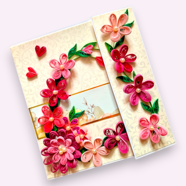 handmade-quilled-card-Photoroom-4 Pinks Quilled Mini Scrapbook Greeting Card