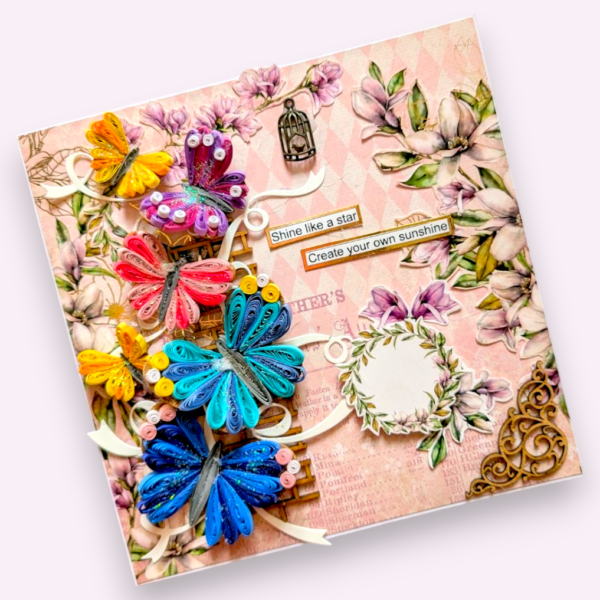 handmade-quilled-card-Photoroom Sparkling Quilled Butterflies Greeting Card