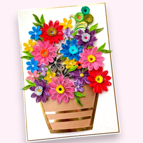 A4 size Multicolor Quilled Greeting Card