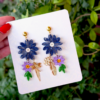 Quilled Paper Sunshine Earring - Blues