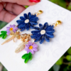 Quilled Paper Sunshine Earring - Blues