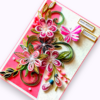 Pink Quilled Flowers Greeting Card