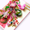 Pink Quilled Flowers Greeting Card