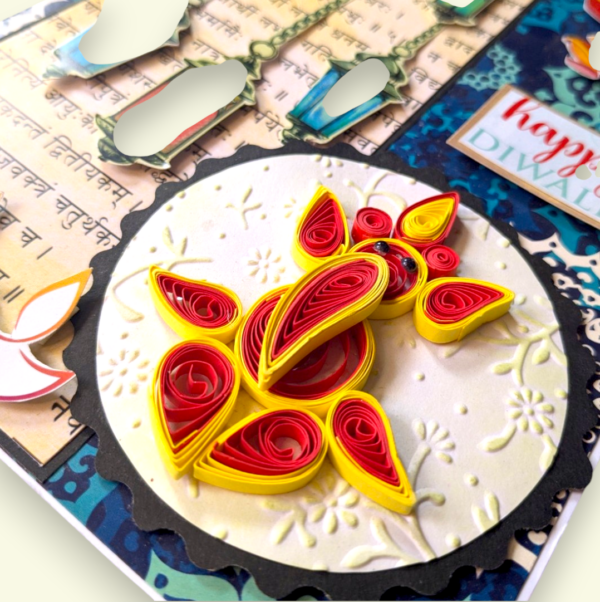 Handmade Quilled Ganesha Diwali Greeting Card