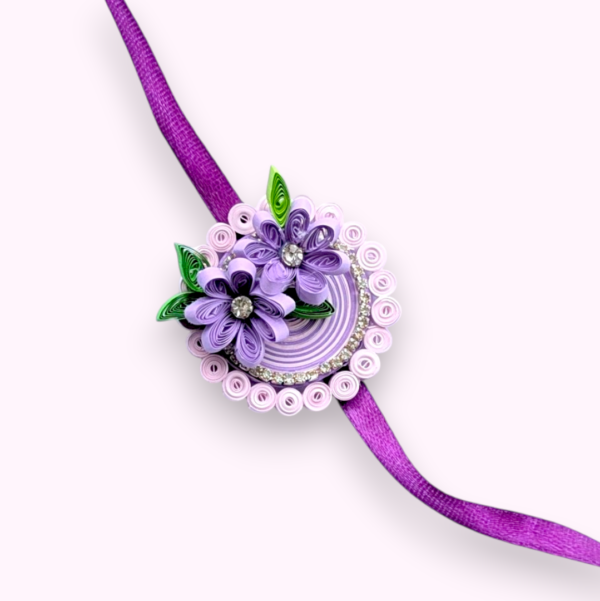 quilled-rakhi-Photoroom Quilled purple rakhi