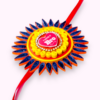 Quilled Rakhi - Yellow orange - Big size