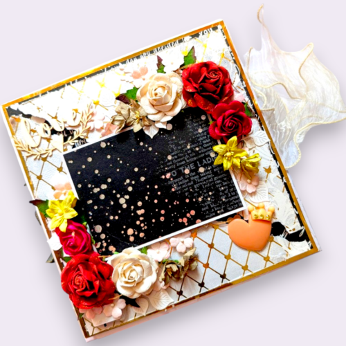 Sparkling Flowers Love Pop up Scrapbook with Lights